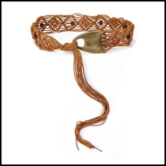 Bohemian Style Braided Rope Waist Belt Hand Woven Sash Adjustable Buckle main image 7